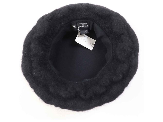 Cappello Chanel Mohair Rayon COCO Mark Nero M - vista 4