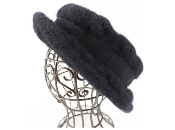 Cappello Chanel Mohair Rayon COCO Mark Nero M - vista 6