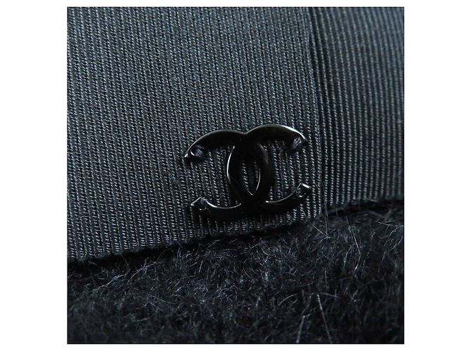 Cappello Chanel Mohair Rayon COCO Mark Nero M - vista 8
