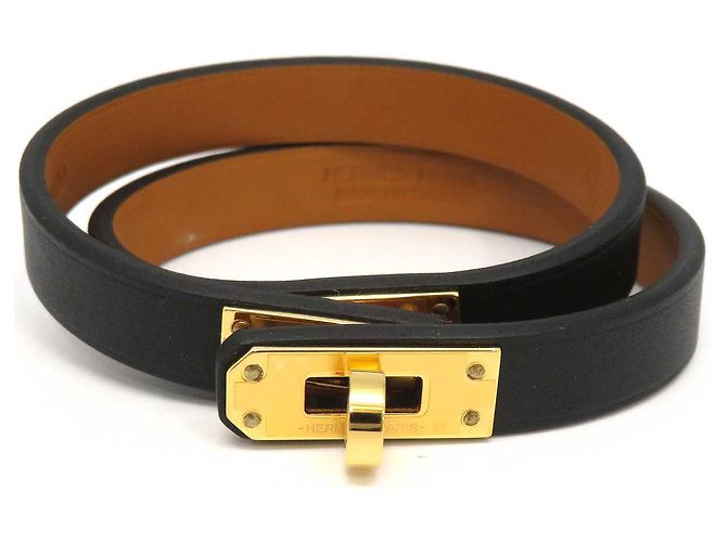 Hermès Hermes Leather Mini Kelly Bracelet Black - view 2