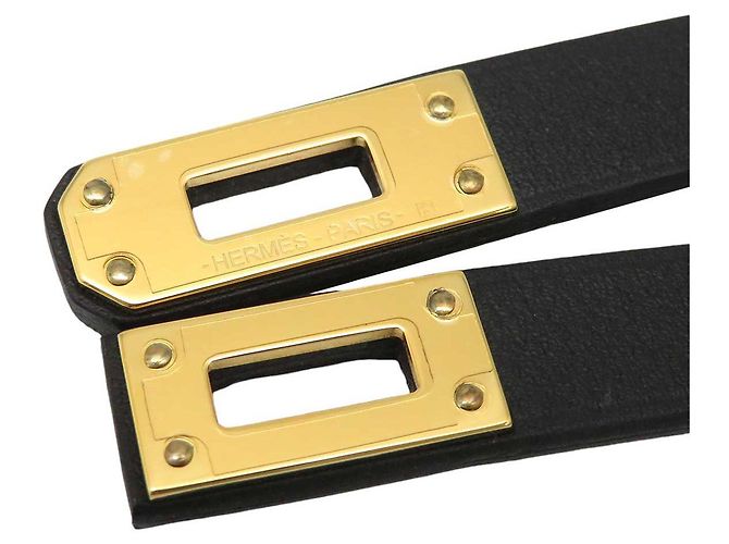 Hermès Hermes Leather Mini Kelly Bracelet Black - view 6