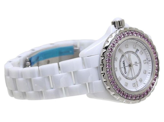 Chanel J12 Pink Sapphire Bezel Watch White - view 4