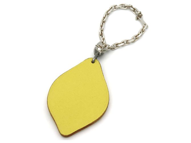 Hermès Hermes Leather Silver925 Lemon Bag Charm Key Ring Yellow - view 2