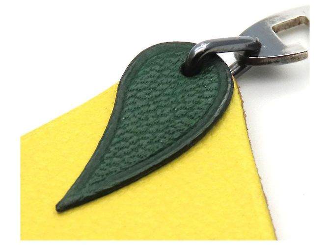 Hermès Hermes Leather Silver925 Lemon Bag Charm Key Ring Yellow - view 3