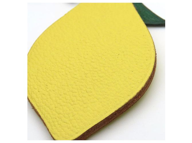 Hermès Hermes Leather Silver925 Lemon Bag Charm Key Ring Yellow - view 7