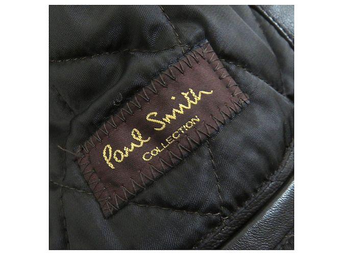 Autre Marque Paul Smith Lammleder Doppelreiterjacke braun M Dunkelbraun - Ansicht 2