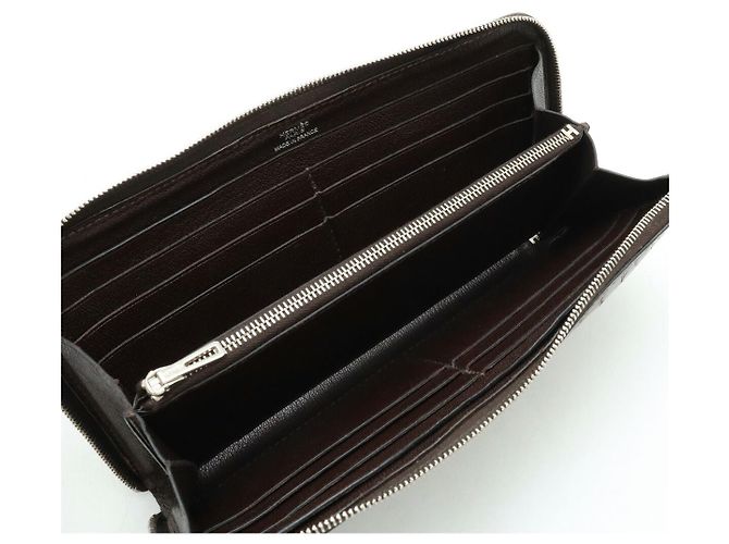 Portafoglio lungo classico in coccodrillo Azap di Hermès Marrone - vista 5