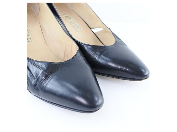 Pumps in pelle nera con taglio laterale Gucci Nero - vista 2