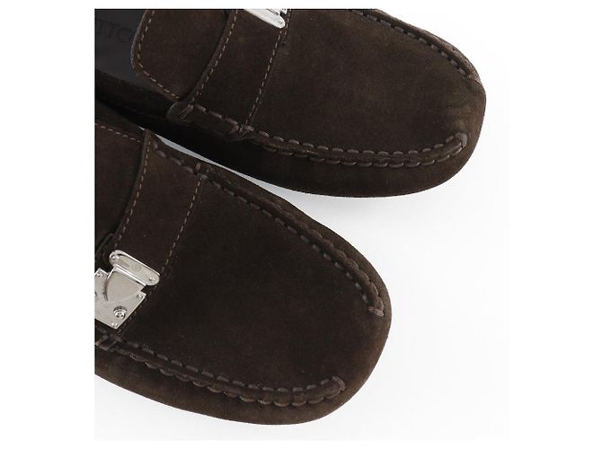 Scarpe da guida in suede Louis Vuitton FA0043 Marrone - vista 4
