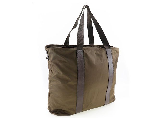 Borsa Boston in nylon Prada khaki unisex Verde - vista 3