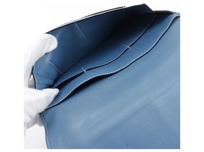 Cartera larga GM Togo Dogon de Hermès Azul - vista 7