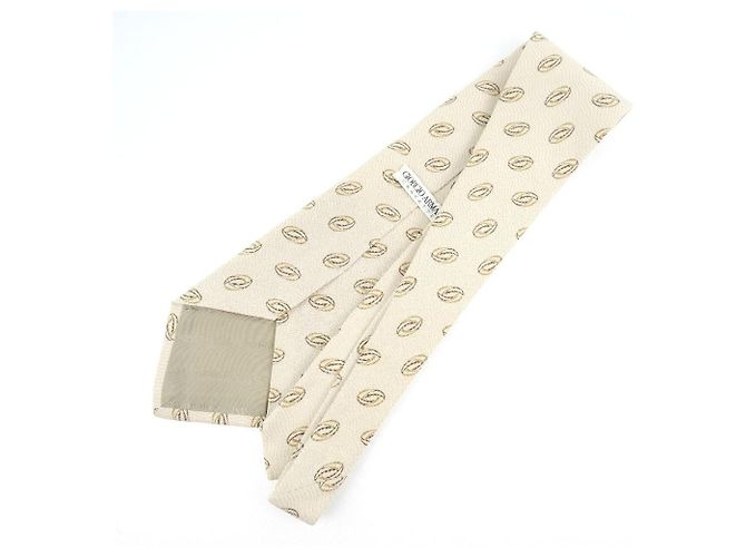 Cravatta da uomo in seta beige Armani - vista 3
