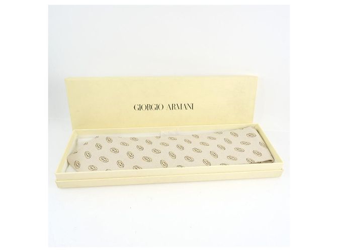 Cravatta da uomo in seta beige Armani - vista 5