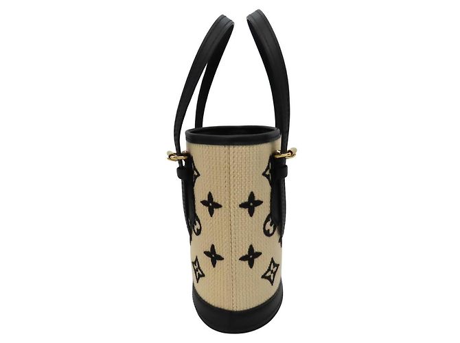 Bucket Borsa a secchiello Nano Louis Vuitton Beige Nero - vista 10