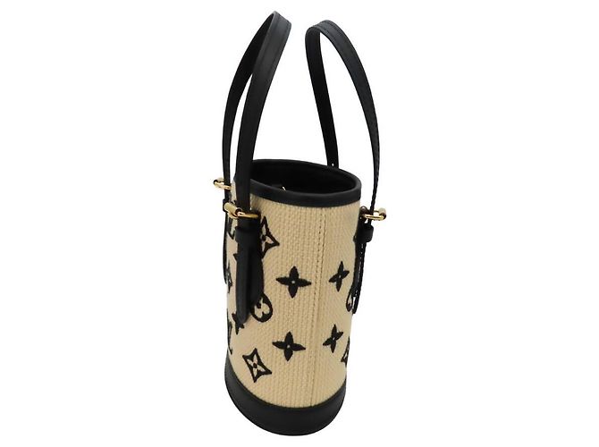 Bucket Borsa a secchiello Nano Louis Vuitton Beige Nero - vista 2