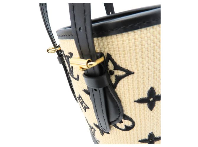 Bucket Borsa a secchiello Nano Louis Vuitton Beige Nero - vista 3