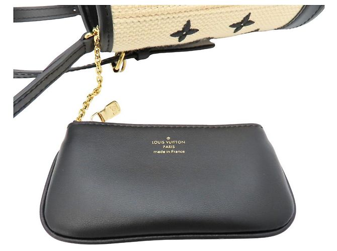 Bucket Borsa a secchiello Nano Louis Vuitton Beige Nero - vista 5