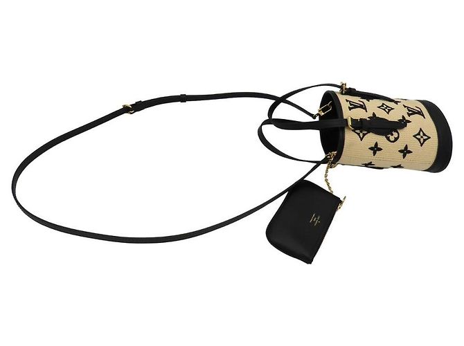 Bucket Borsa a secchiello Nano Louis Vuitton Beige Nero - vista 6