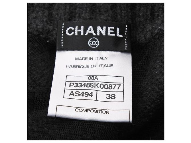 Falda de cachemira gris de Chanel Castaño - vista 5