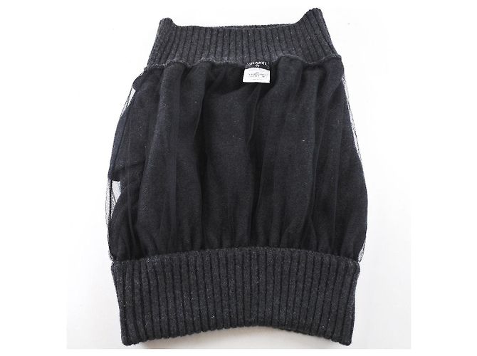 Falda de cachemira gris de Chanel Castaño - vista 8