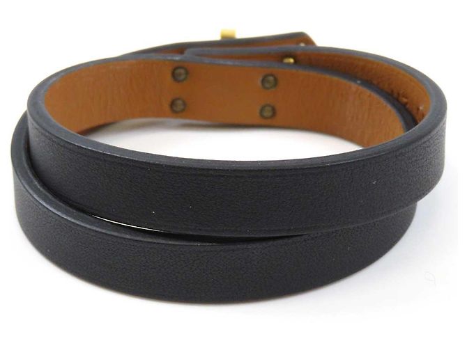 Hermès Hermes Leather Mini Kelly Double Tour Bracelet Black - view 3