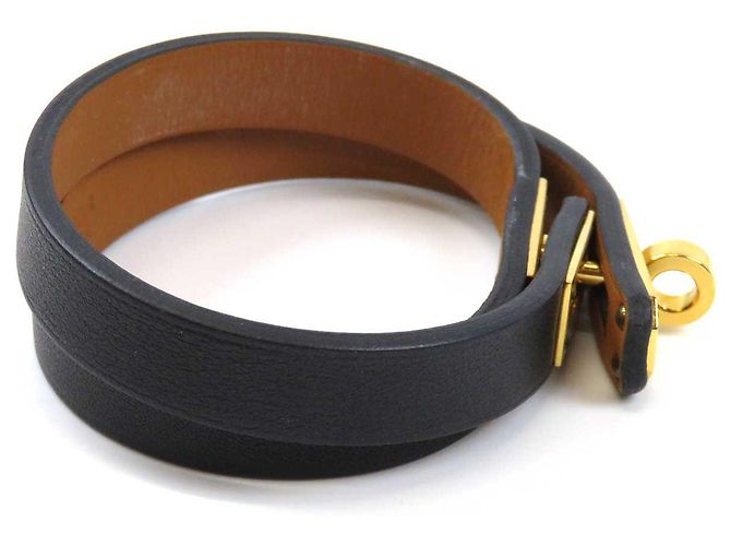 Hermès Hermes Leather Mini Kelly Double Tour Bracelet Black - view 4