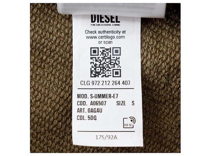 Autre Marque Diesel S-UMMER-E7 Sudadera de algodón A06507 Caqui - vista 6