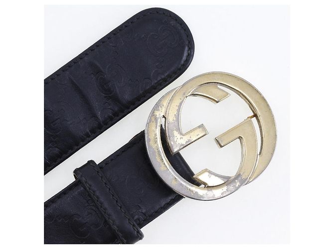 Schwarzer Gucci Leder-Gürtel mit Flechtmuster - Ansicht 4
