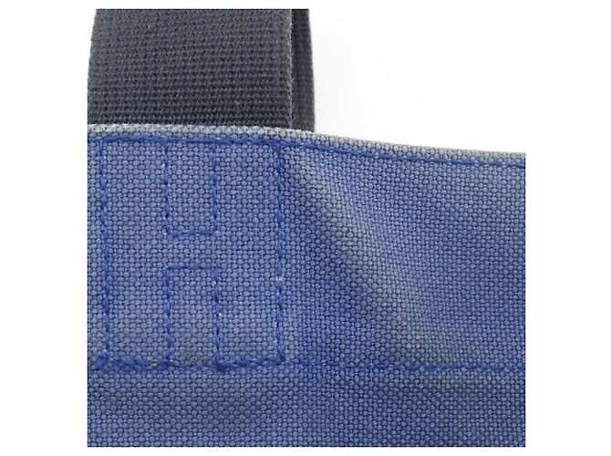 Hermès Hermes Chevaux Tote Bag aus Canvas Blau/Schwarz - Ansicht 10