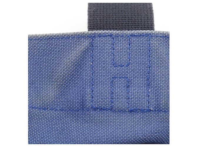 Hermès Hermes Chevaux Tote Bag aus Canvas Blau/Schwarz - Ansicht 11