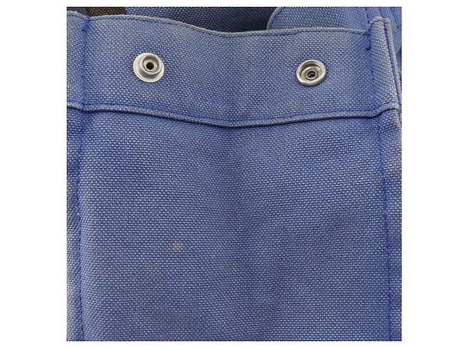 Hermès Hermes Chevaux Tote Bag aus Canvas Blau/Schwarz - Ansicht 13