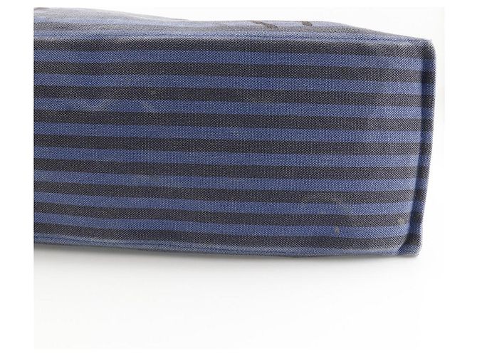 Hermès Hermes Chevaux Tote Bag aus Canvas Blau/Schwarz - Ansicht 8