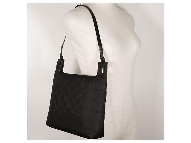 Borsa a spalla in nylon Gucci nera Nero - vista 11