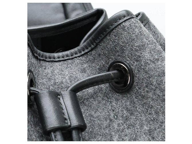 MCM Stadtrucksack Wool Leather Backpack Grey - view 3