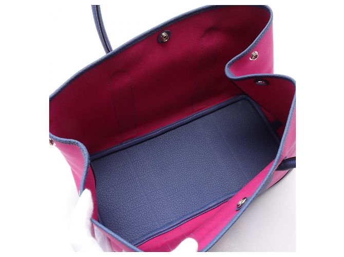 Hermès Borsa Tote Garden Party PM Hermes Rosa/Marino - vista 3