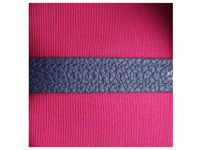 Hermès Borsa Tote Garden Party PM Hermes Rosa/Marino - vista 5