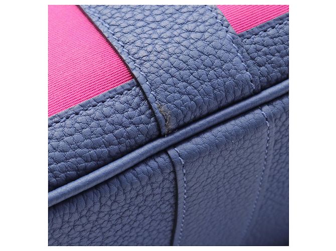 Hermès Borsa Tote Garden Party PM Hermes Rosa/Marino - vista 6