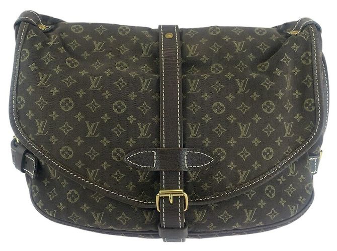 Louis Vuitton Monogram Mini Lin Saumur 30 Shoulder Bag Brown - view 2