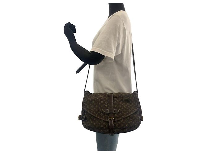 Louis Vuitton Monogram Mini Lin Saumur 30 Shoulder Bag Brown - view 7