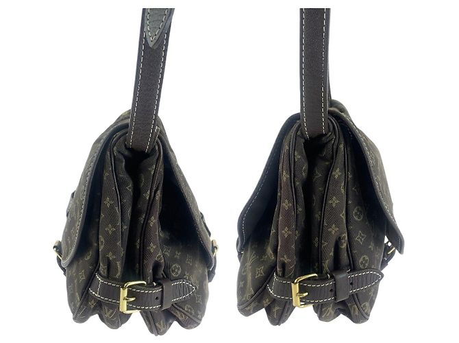 Louis Vuitton Monogram Mini Lin Saumur 30 Shoulder Bag Brown - view 8