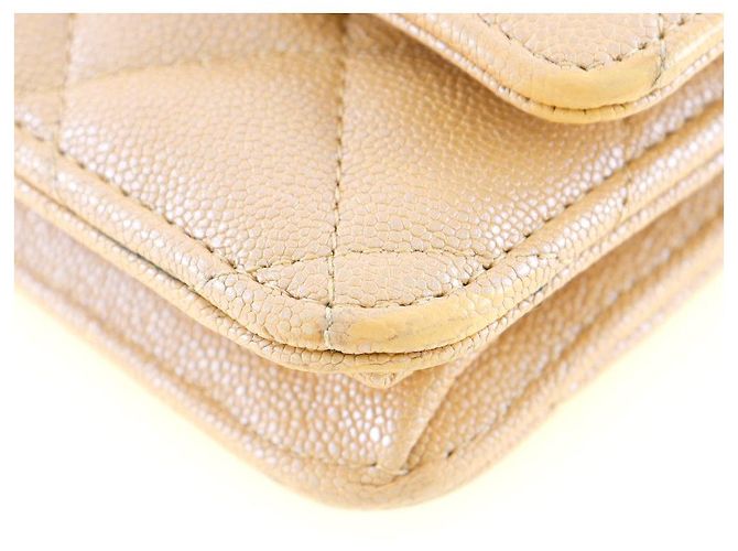 Portafoglio classico a catena Chanel in pelle caviar Beige - vista 2