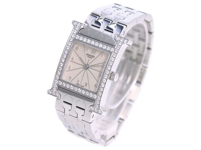 Hermès Hermes H Uhr aus Edelstahl Silber - Ansicht 2