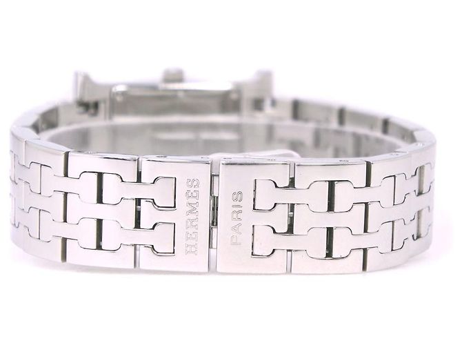 Hermès Hermes H Uhr aus Edelstahl Silber - Ansicht 5