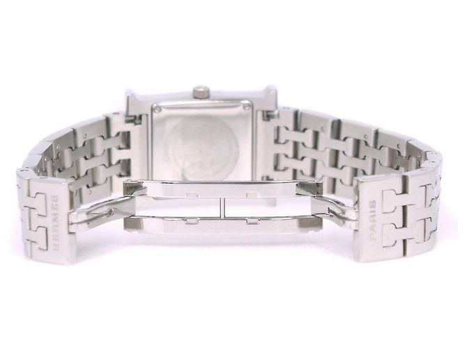 Hermès Hermes H Uhr aus Edelstahl Silber - Ansicht 7