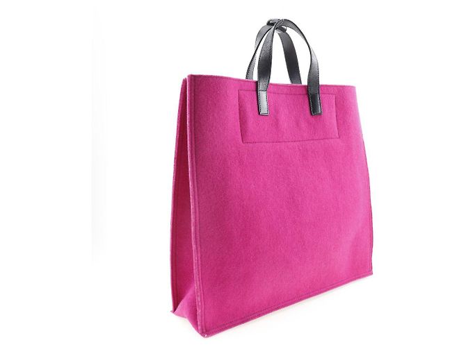 Borsa tote in pelle feltro Yves Saint Laurent Rosa - vista 3