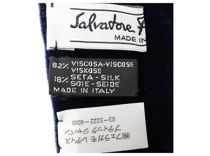 Sciarpa in velluto Salvatore Ferragamo Blu navy - vista 5
