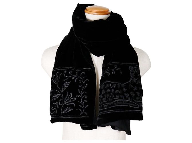 Sciarpa in seta rayon Salvatore Ferragamo Nero - vista 2