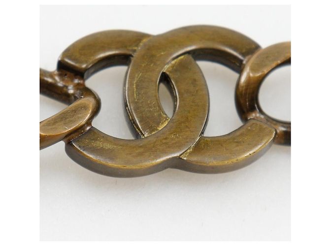 Cinturón de cadena Chanel chapado en oro de ante Castaño - vista 11
