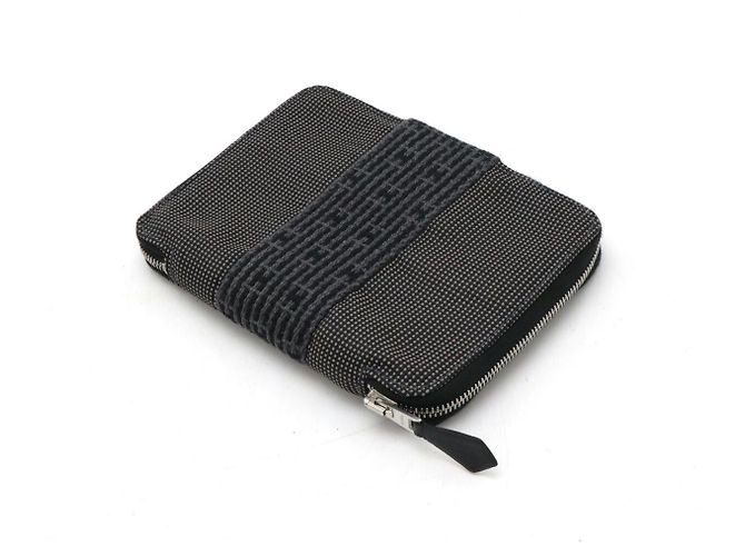 Aline Monedero de lona Herline de Hermès Gris - vista 2