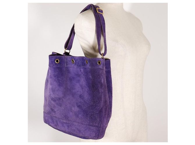 Market Hermès Borsa a spalla GM in camoscio Hermes Porpora - vista 10